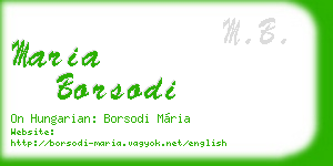 maria borsodi business card
